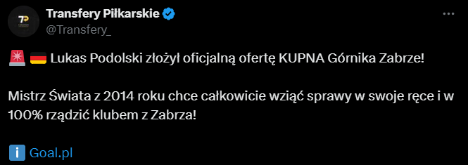 SENSACYJNY POMYSŁ Podolskiego w kwestii Górnika! Piłkarz chce... O.o